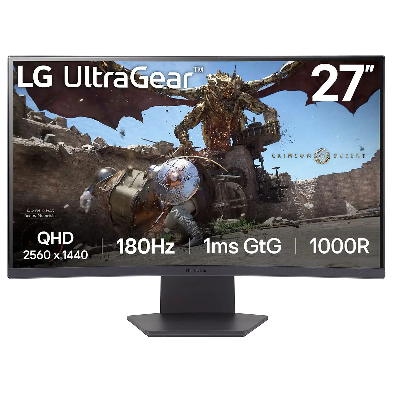 MONITEUR LG ULTRAGEAR 27GS60QC-B 180HZ CURVED 27 POUCE QHD 2K